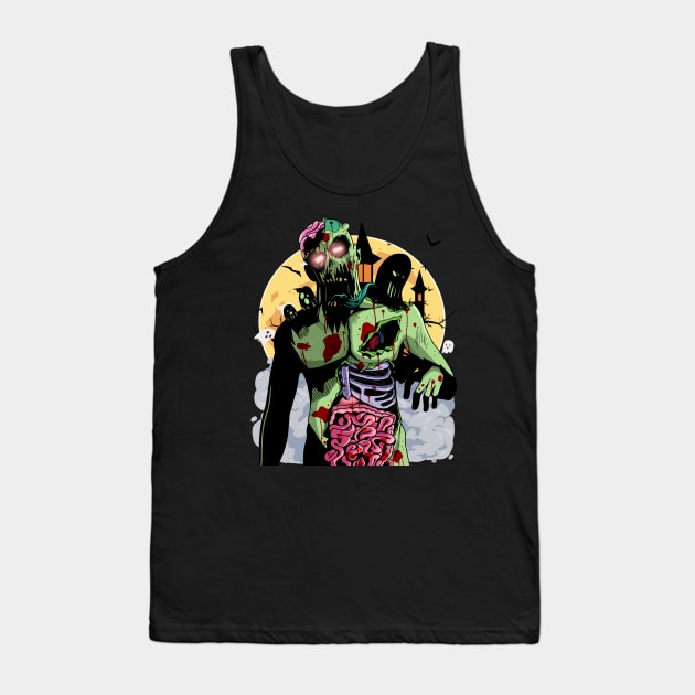 Scary Zombie Halloween Tank Top by Noseking